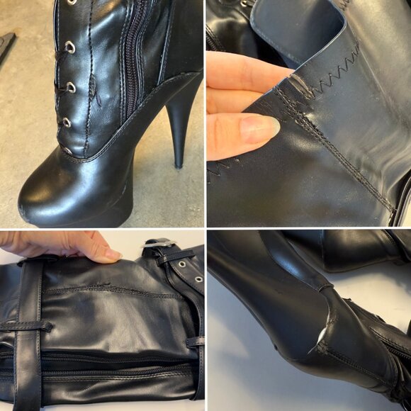 Pleaser Delight 3028 Platform Thigh High Boots Matte Black size 8 🖤 - Picture 7 of 10